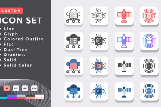 design custom vector icons for your website or app