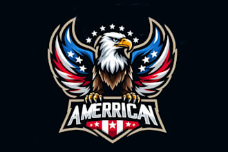 design high quality american eagle mascot logo for your company