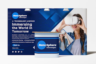 design trade show booth and backdrop for your exhibition