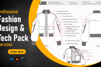 offer professional services creating tech packs for apparel factory