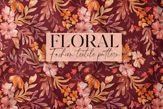 create floral pattern for textile, fabric
