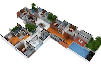 create realistic 3d floor plan renderings
