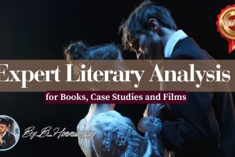 write books, case studies and films literary analysis