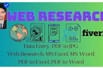 conduct web research to gather email addresses, key contacts, and detail