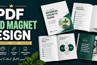 design a professional PDF lead magnet, ebook or workbook