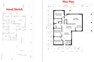 redraw floor plan for real estate agent in 24 hours
