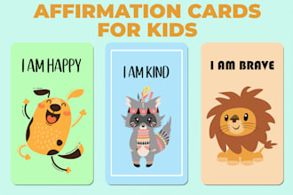 design printable affirmation and motivational cards for kids
