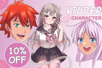 design and rig vtuber model, vrchat avatar, live2d anime style for vtube studio