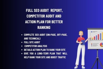 do a full SEO audit  report, competitor audit and action plan for better ranking
