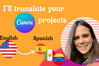 translate canva projects from english to spanish