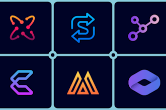 design modern tech, startup, crypto, and futuristic logo for your brand