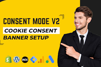 setup google consent mode v2, gdpr cookie consent banner, tag manager