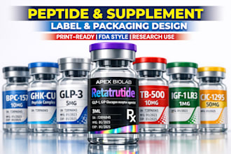 design peptide vial label and packaging design