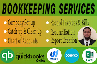 clean up, reconcile, and bookkeeping in quickbooks, and xero