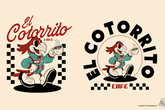 design a vintage cartoon mascot illustration logo