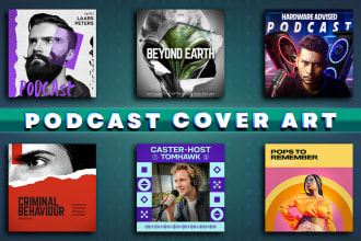 design podcast thumbnail modern podcast cover art