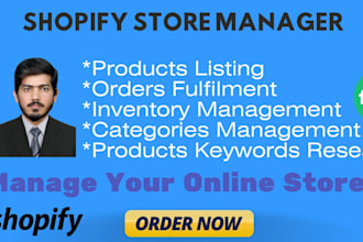 manage your shopify store, add products, orders and inventory management