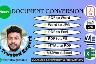 do pdf conversion and typing job