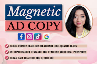 write ad copy for facebook, instagram, google ads, or tiktok