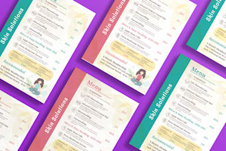 design a professional, modern flyer, price list, menú