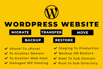 migrate or restore your wordpress site to a new hosting