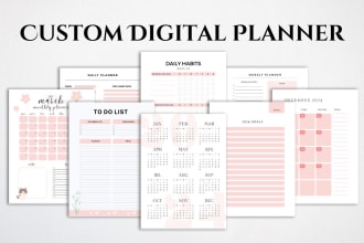 custom canva planner, workbook, journal, tracker, ebook for etsy