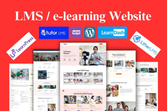 build online elearning lms membership site with tutor lms, learndash, learnpress
