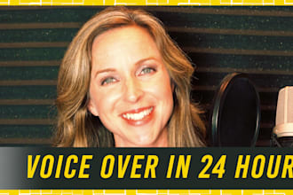 record authoritative, warm, and engaging voiceover for commercials or training