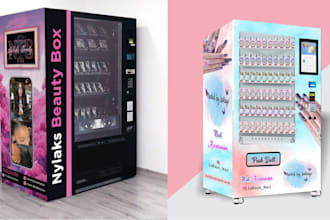 design eye catching vending machine wrap, atm, vending machine logo