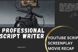do video script writing, youtube video script writing, comedy script, screenplay
