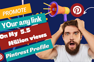promote your link and video  on my 5milion view pintrest profile for permanently