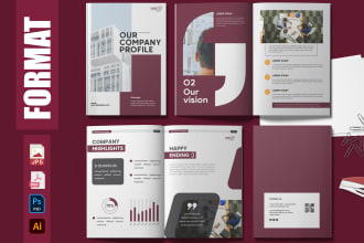 craft striking brochures, company profiles, annual reports, proposals, booklets
