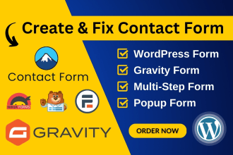 create or fix wordpress contact form or multi step gravity forms or popup login