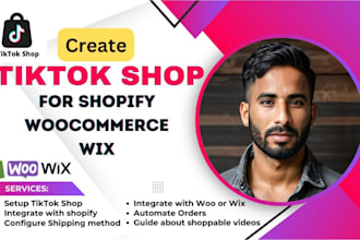 setup tiktok shop,sync products,link with shopify, woocommerce and wix