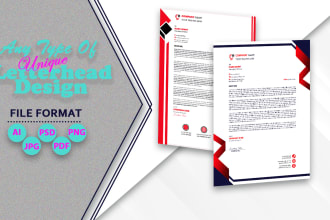 create unique professional letterhead and CV design