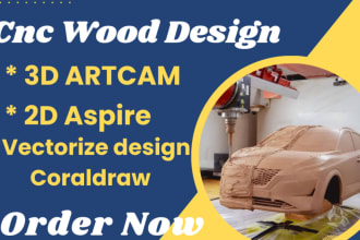 design 2d, 3d and vectorize in artcam ,aspire coraldraw