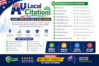 do  350 high da australian local citations and SEO, directories,