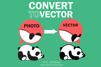 convert you photos logo into high quality vector in very less time