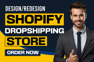 design or redesign shopify store, shopify dropshipping store, shopify website