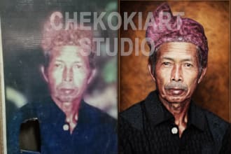 restore old or damage photo, fix repair and colorize old photo