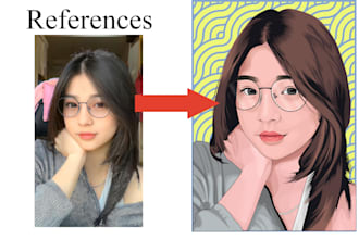 create a vector cartoon portrait of your face