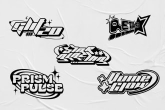 design custom y2k logo style for your streetwear brand