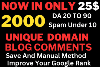 do 2000 blog comments on high da pa and low spam with dofollow seo backlink