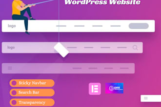 create a sticky navbar or header, search bar for wordpress