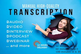 transcribe audio video interview podcast webinar youtube zoom medical transcript