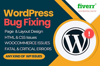 repair wordpress errors problems within 1 hour