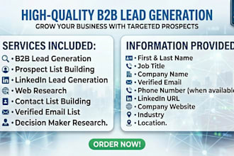 do b2b lead generation, linkedin research, and web research
