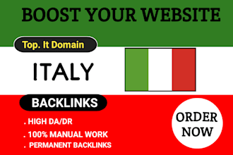 create 100 permanent italy high da dofollow backlinks from italian sites