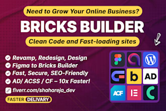 clone, redesign, or convert figma to wordpress website design in bricks builder