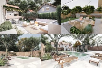 create 3d landscape backyard outdoor landscaping